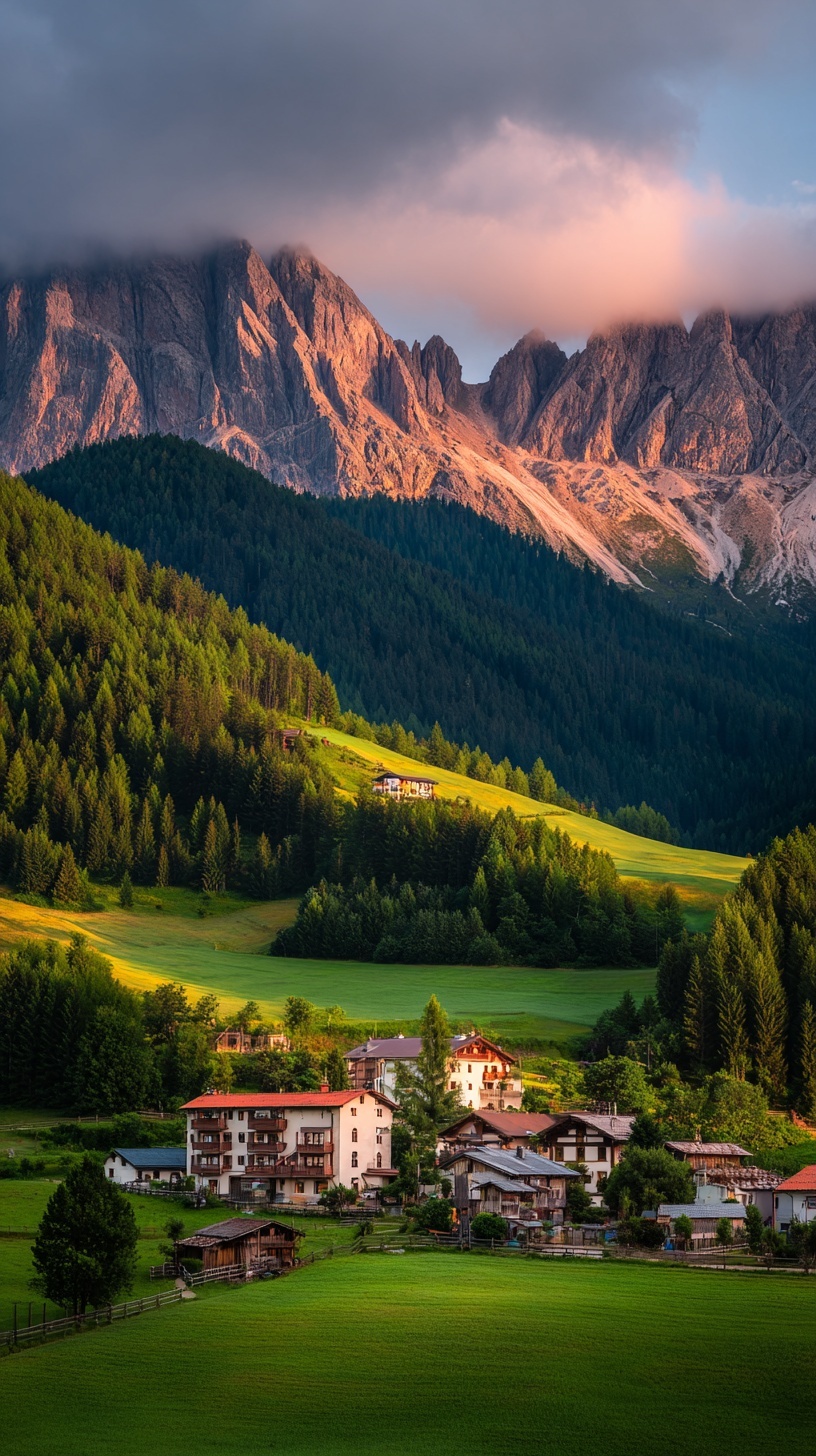 Пример генерации изображения в нейросети - Midjourney | Альпийская деревня