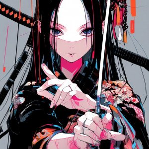 Воительница в кимоно