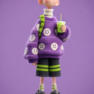 Весёлый анимационный персонаж