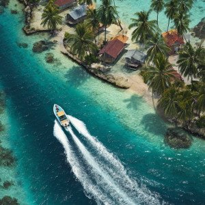 Тропическая деревня с высоты