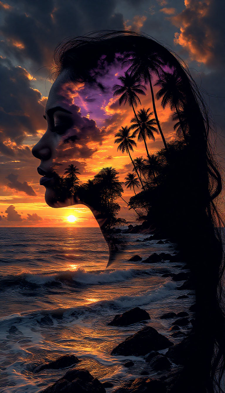 Пример генерации изображения в нейросети - Шедеврум | Богиня заката на побережье