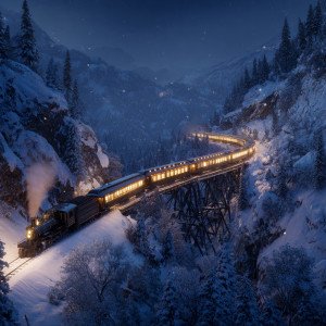 Таинственный поезд в горах