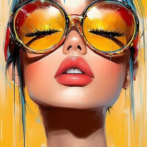 Девушка в красках - абстрактный портрет