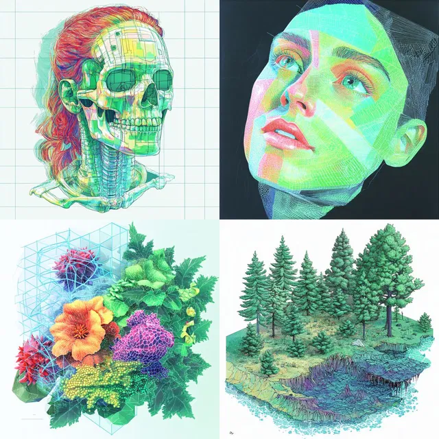 Стиль Neon Abstract Grid