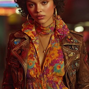 Диско-дива в неоновом свете