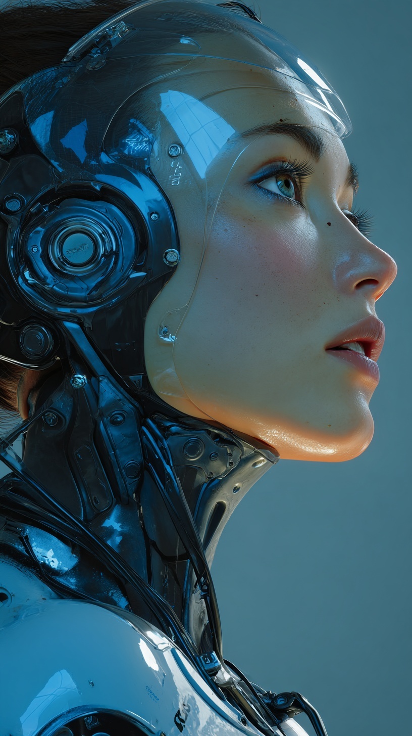 Промпт (промт) для нейросети - Midjourney | Девушка андроид 