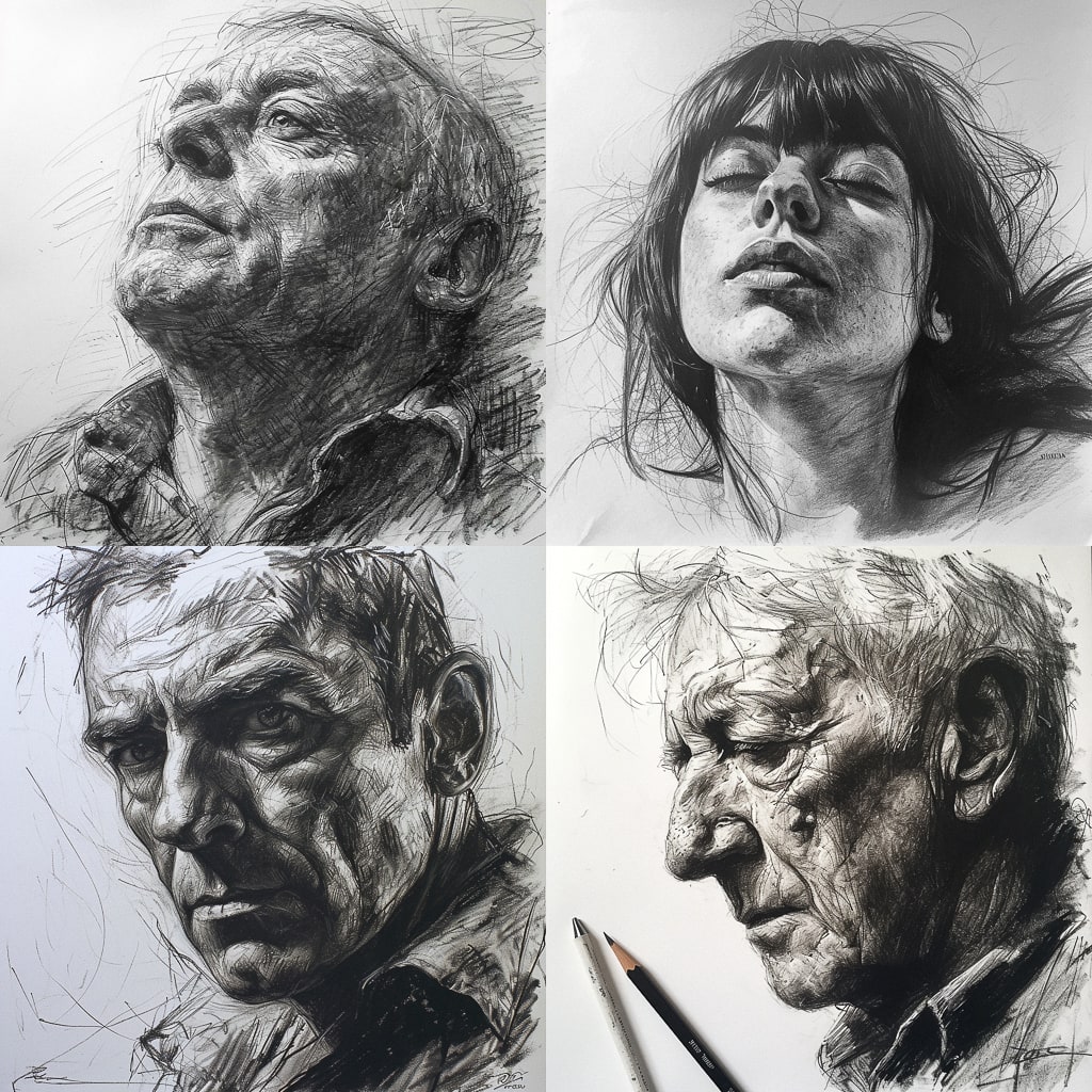 Стиль - Conte drawing