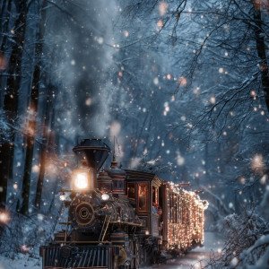 Ночной экспресс в зимнем лесу