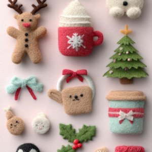 Новогодние урашения из войлока