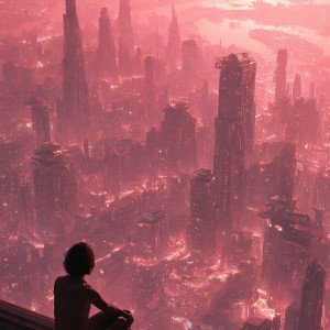 Созерцание футуристического города