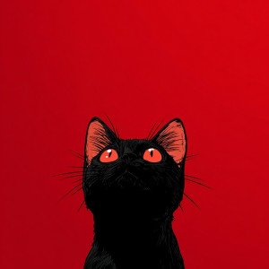 Черный кот в стиле Джунджи Ито