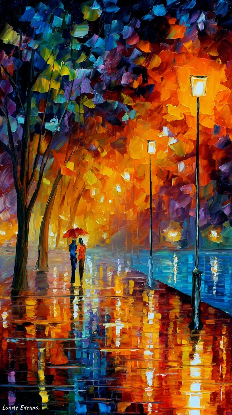 Промпт (промт) для нейросети - Midjourney | Импрессия ночного города