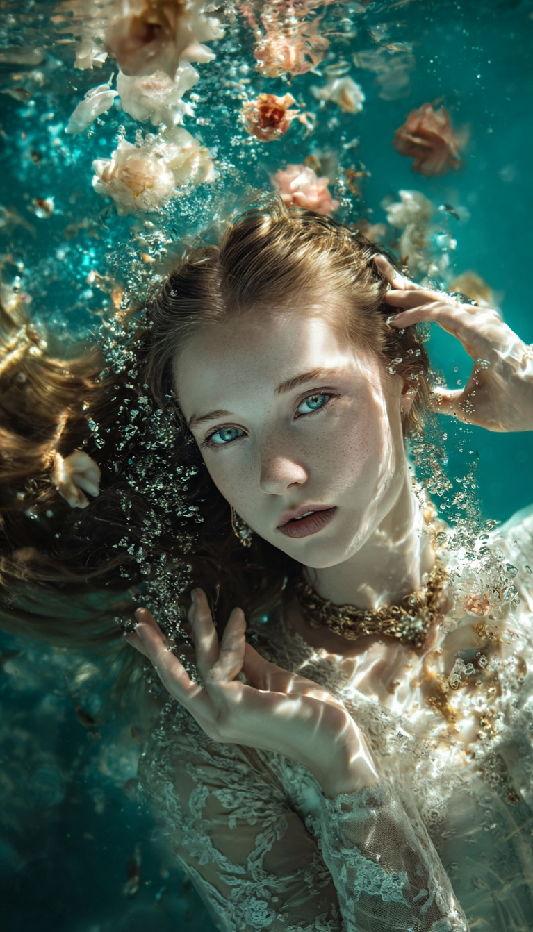 Промпт (промт) для нейросети - Midjourney | Холодный танец в глубине