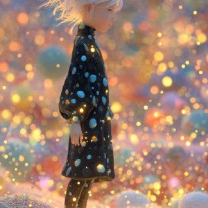 Девочка в радужном вихре