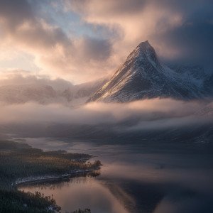 Закат над горой