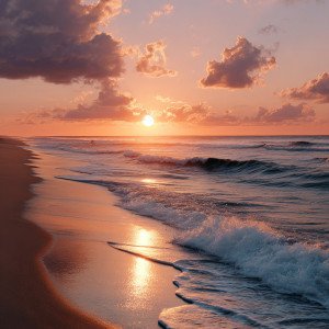 Пустогй пляж на закате