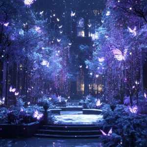 Зимний сад с  ледяными бабочками