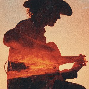 Силуэт музыканта и песня пустыни