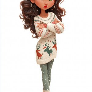 Девушка - карикатурный чиби-персонаж