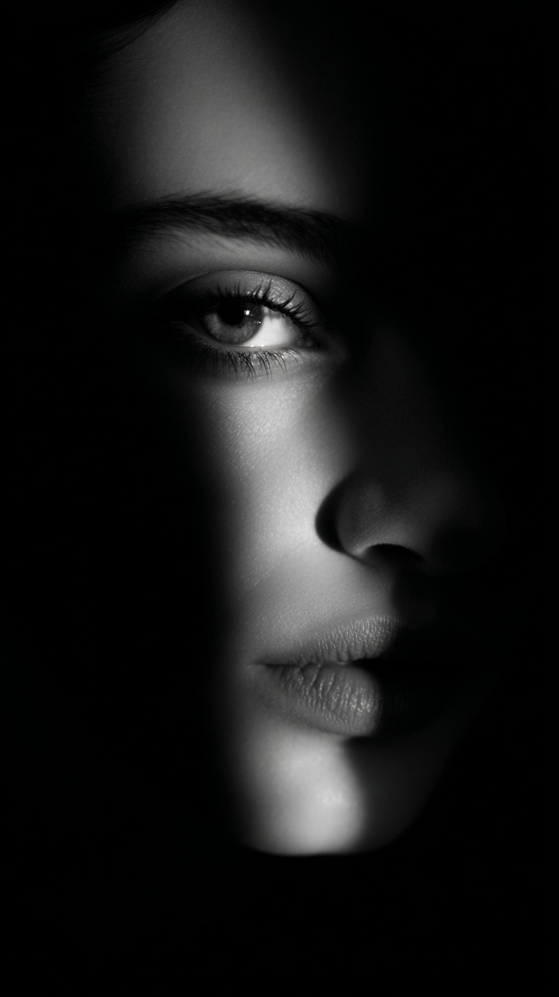 Промпт (промт) для нейросети - Midjourney | Тени на лице