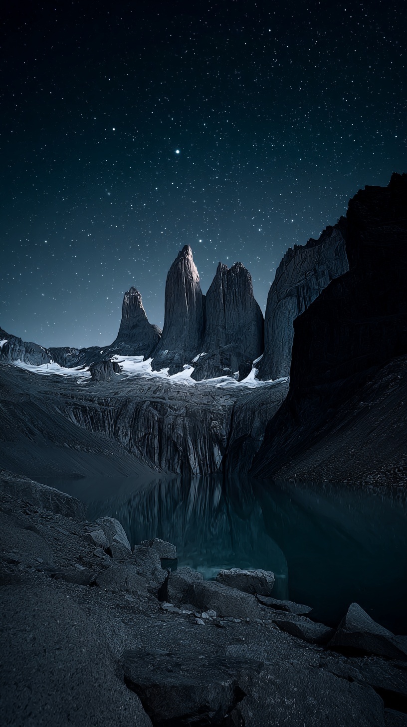 Промпт (промт) для нейросети - Midjourney | Пейзаж Торрес-дель-Пайне