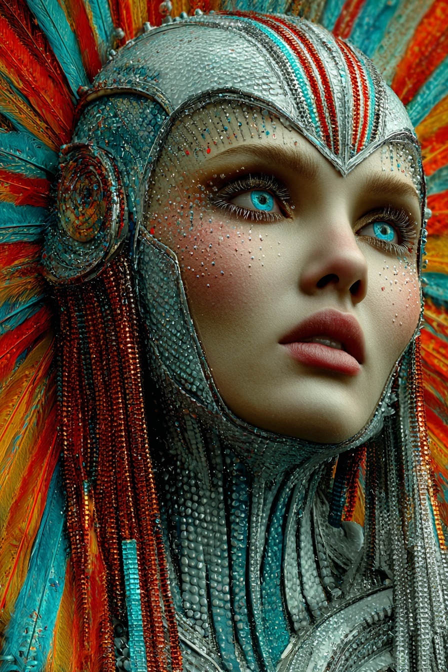 Промпт (промт) для нейросети - Midjourney | Неоновая императрица