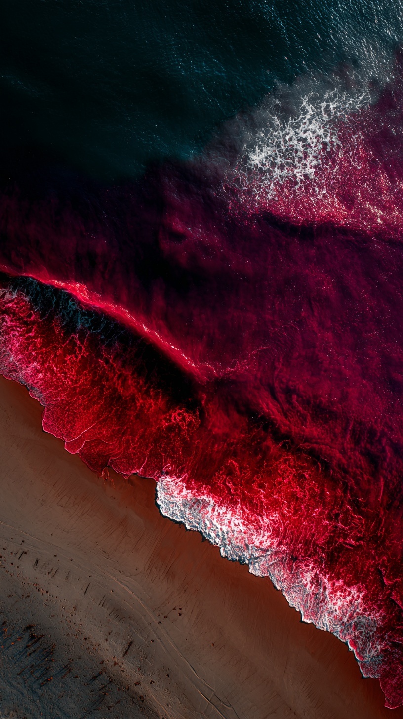 Промпт (промт) для нейросети - Midjourney | Ночной пляж с другой планеты