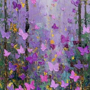 Бабочки и мастихин в золоте