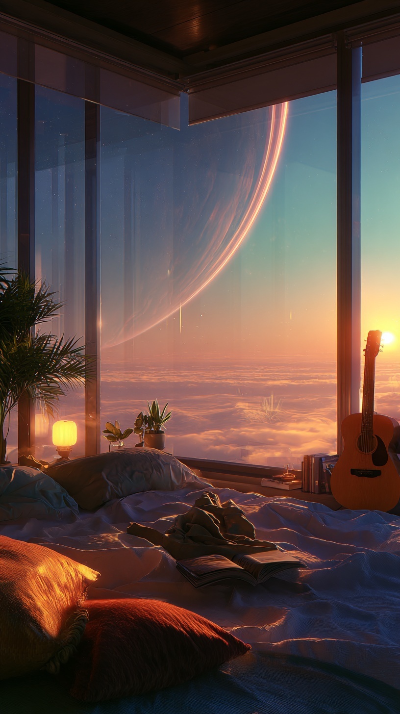 Промпт (промт) для нейросети - Midjourney | Уют и космос