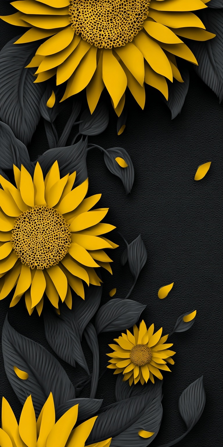 Промпт (промт) для нейросети - Midjourney | Бумажный подсолнух