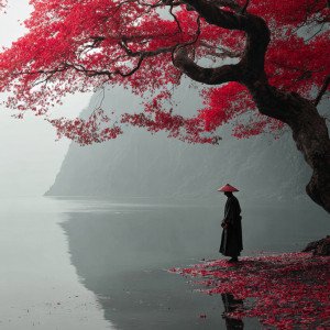 Монах под красным клёном