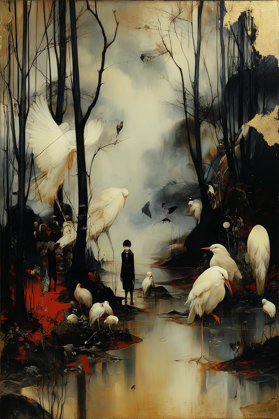 Промпт (промт) для нейросети - Midjourney | Лес странных снов