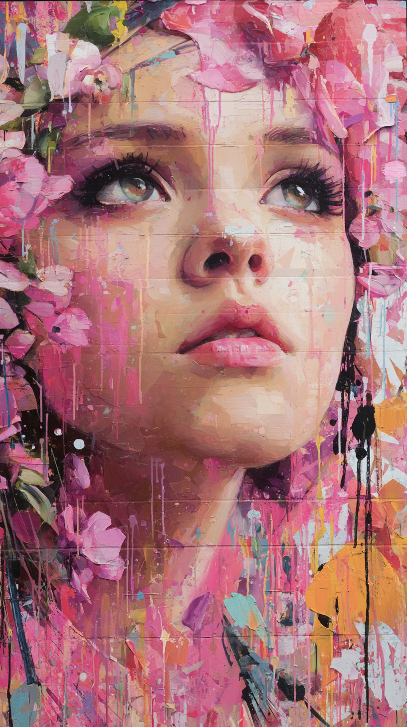 Промпт (промт) для нейросети - Midjourney | Стрит-арт нежность