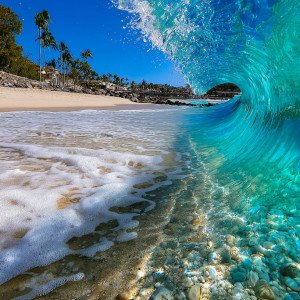 Бирюзовый туннель волны