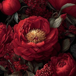 Объятия роз и пионов