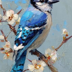 Сойка на ветке