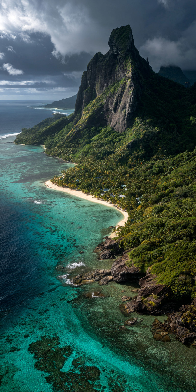 Промпт (промт) для нейросети - Midjourney | Остров под грозой