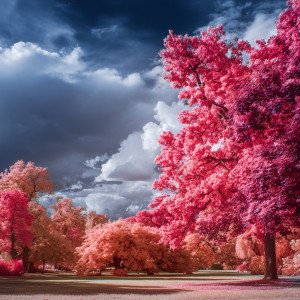 Розовый лес