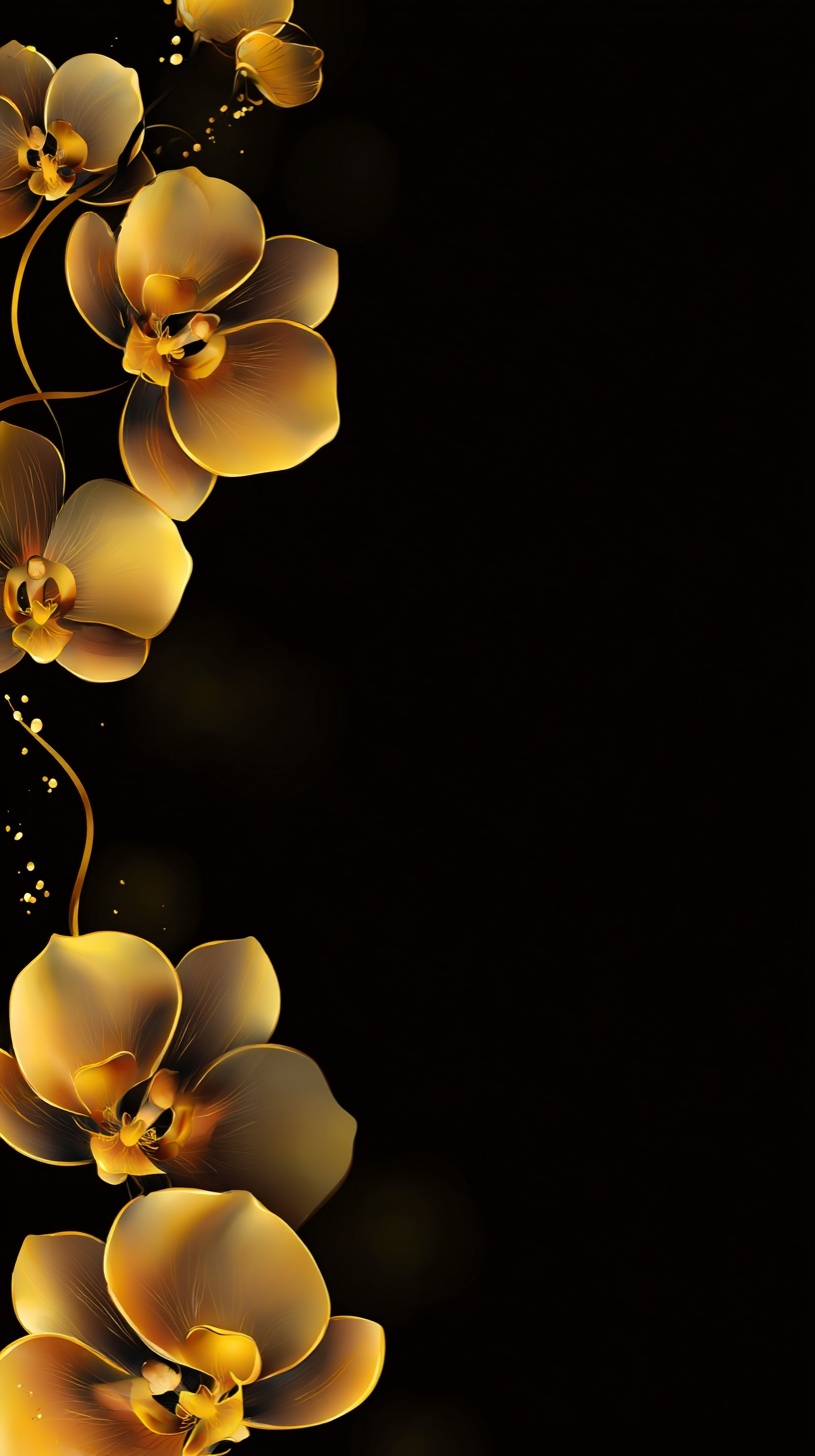 Промпт (промт) для нейросети - Midjourney | Золотая орхидея