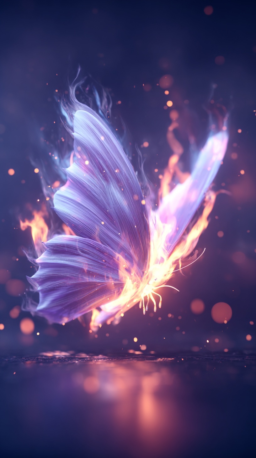 Промпт (промт) для нейросети - Midjourney | Световая бабочка