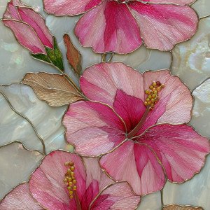 Гибискус витраж