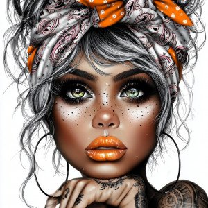 Дерзкая женщина с татуировками