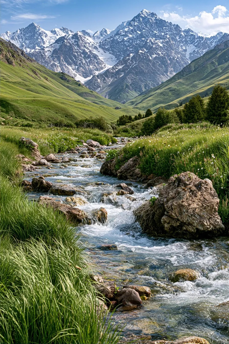 Промпт (промт) для нейросети - Midjourney | Захватывающая природа Казахстана