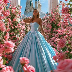 Небесный шёлк среди розовых лепестков