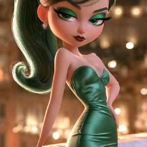 Элегантная светская львица - персонаж в стиле Pixar