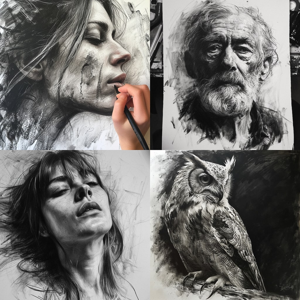 Стиль - Dry brush drawing