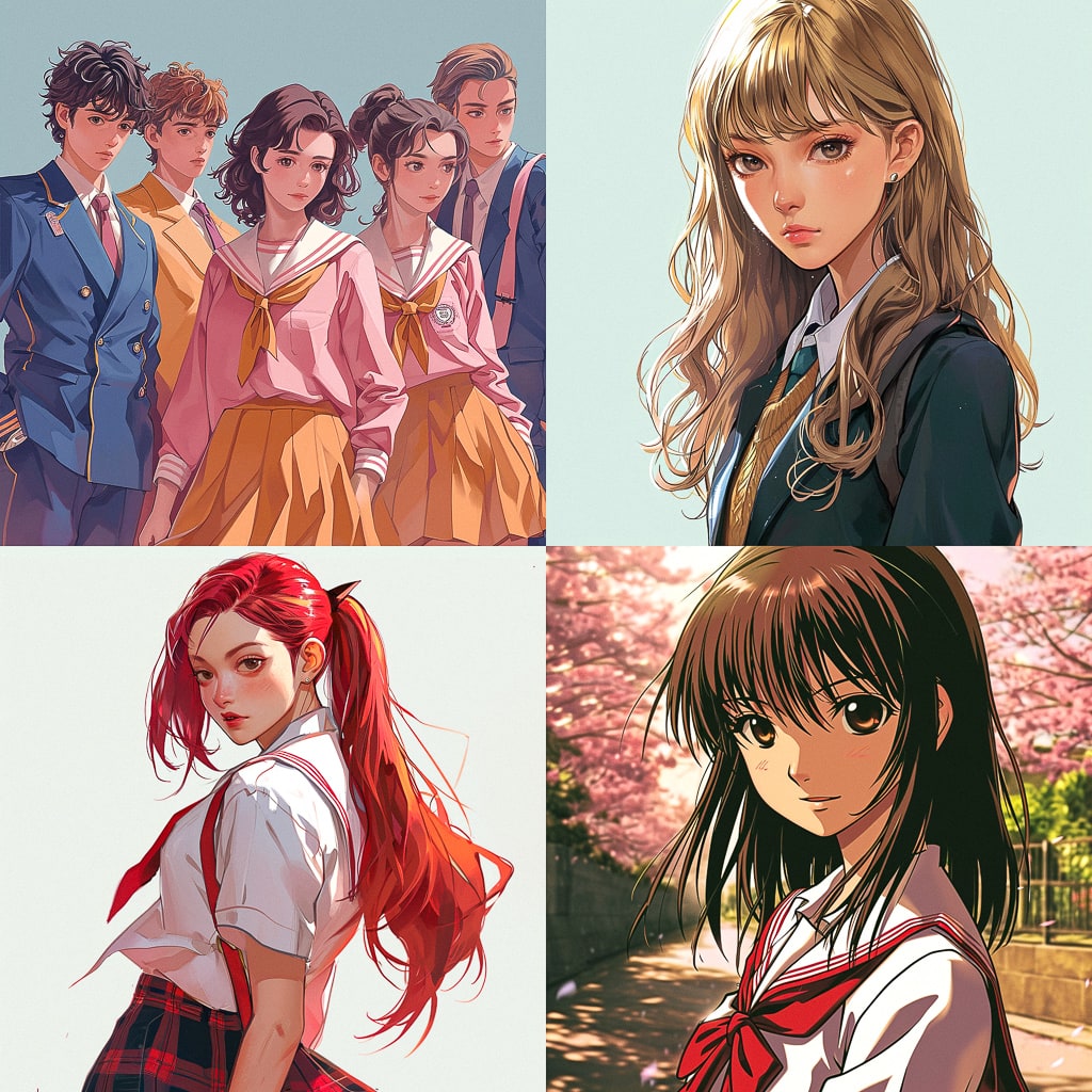 Стиль - Gakuen anime style