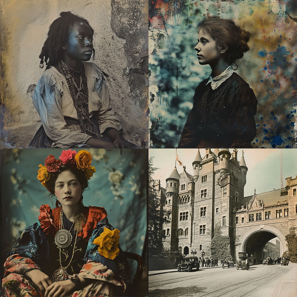 Стиль - Hand-colored photograph