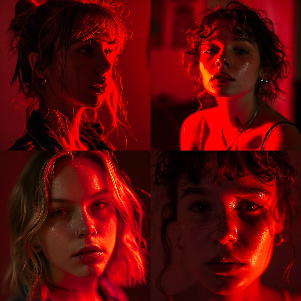 Стиль - Portrait shot with red light