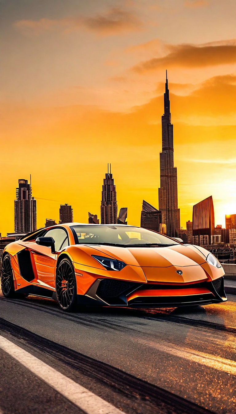 Промт для нейросети: Lamborghini Aventador - Вечерняя роскошь